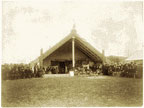 Photograph of a tangi at Omahu Pa, Hastings. 